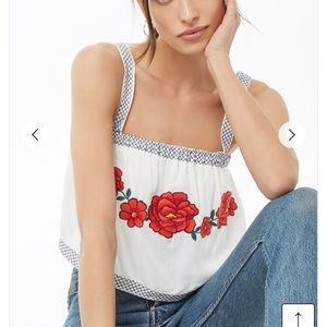 White Flowy Crop Top